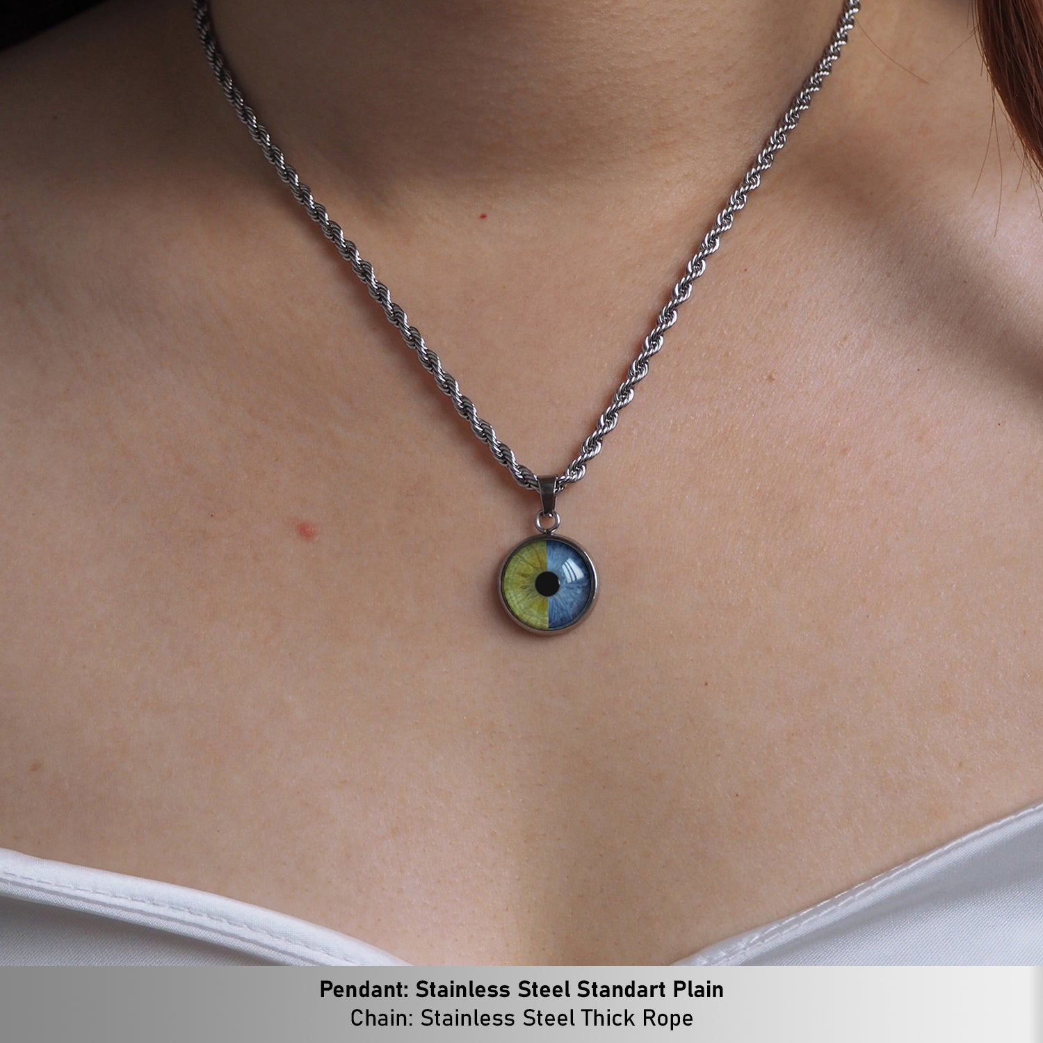 Custom Couple Eyes  Necklace