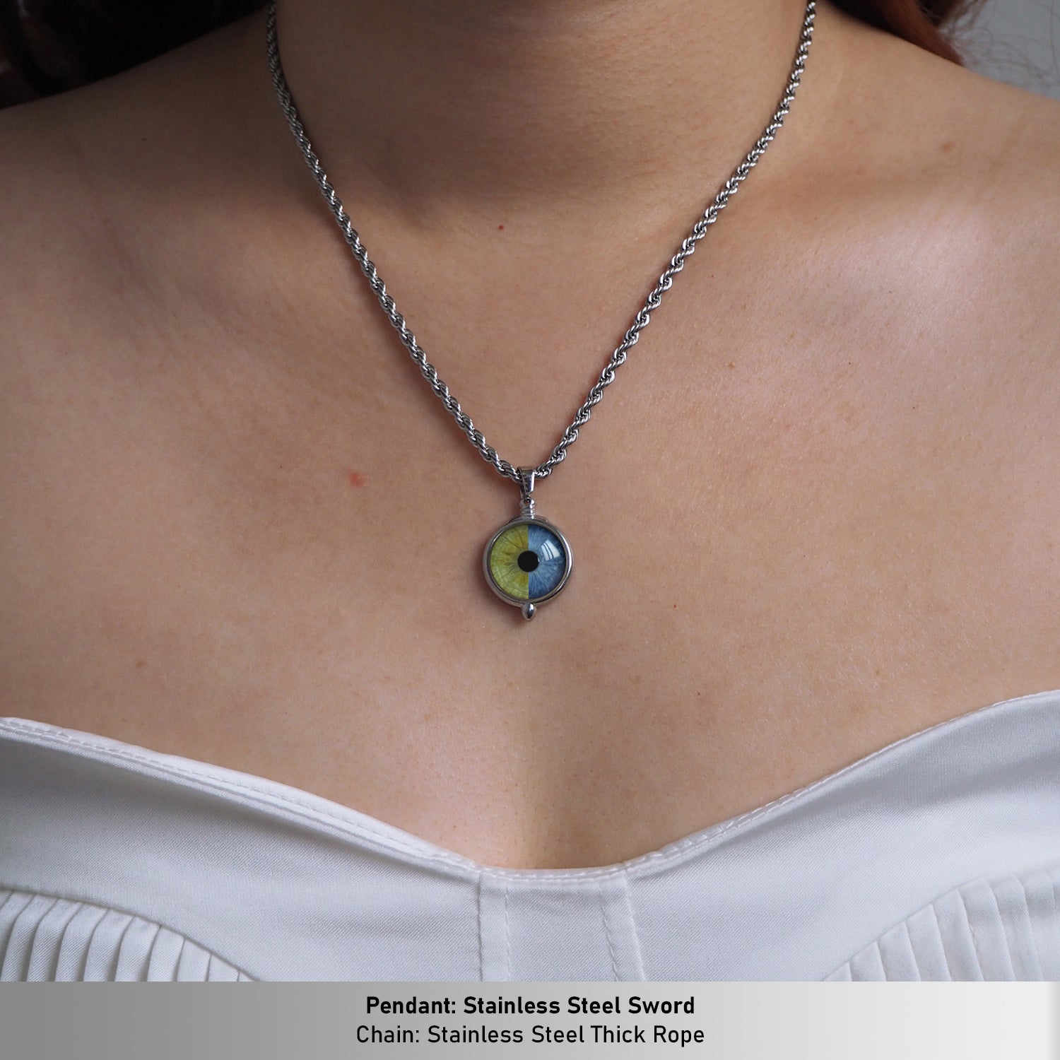 Custom Couple Eyes  Necklace