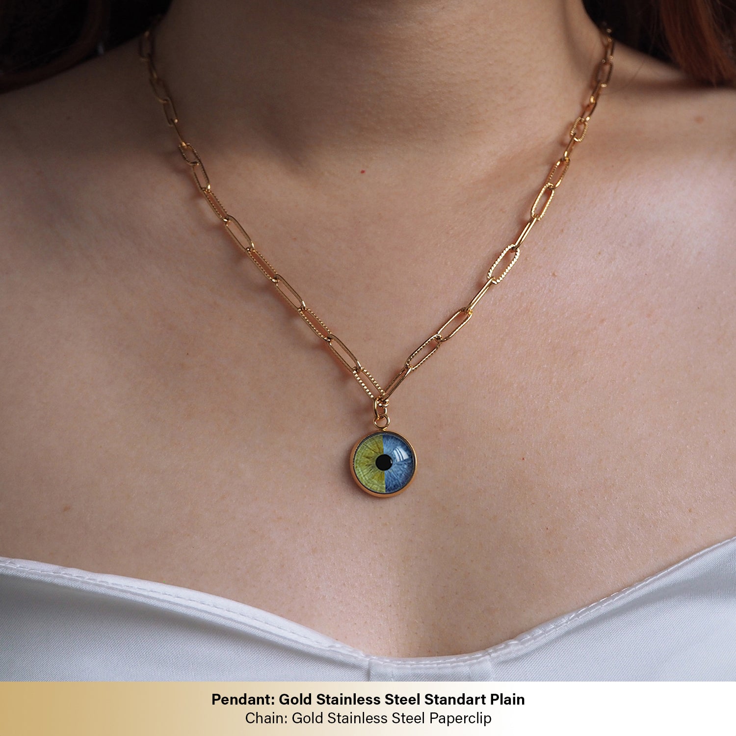 Custom Couple Eyes  Necklace