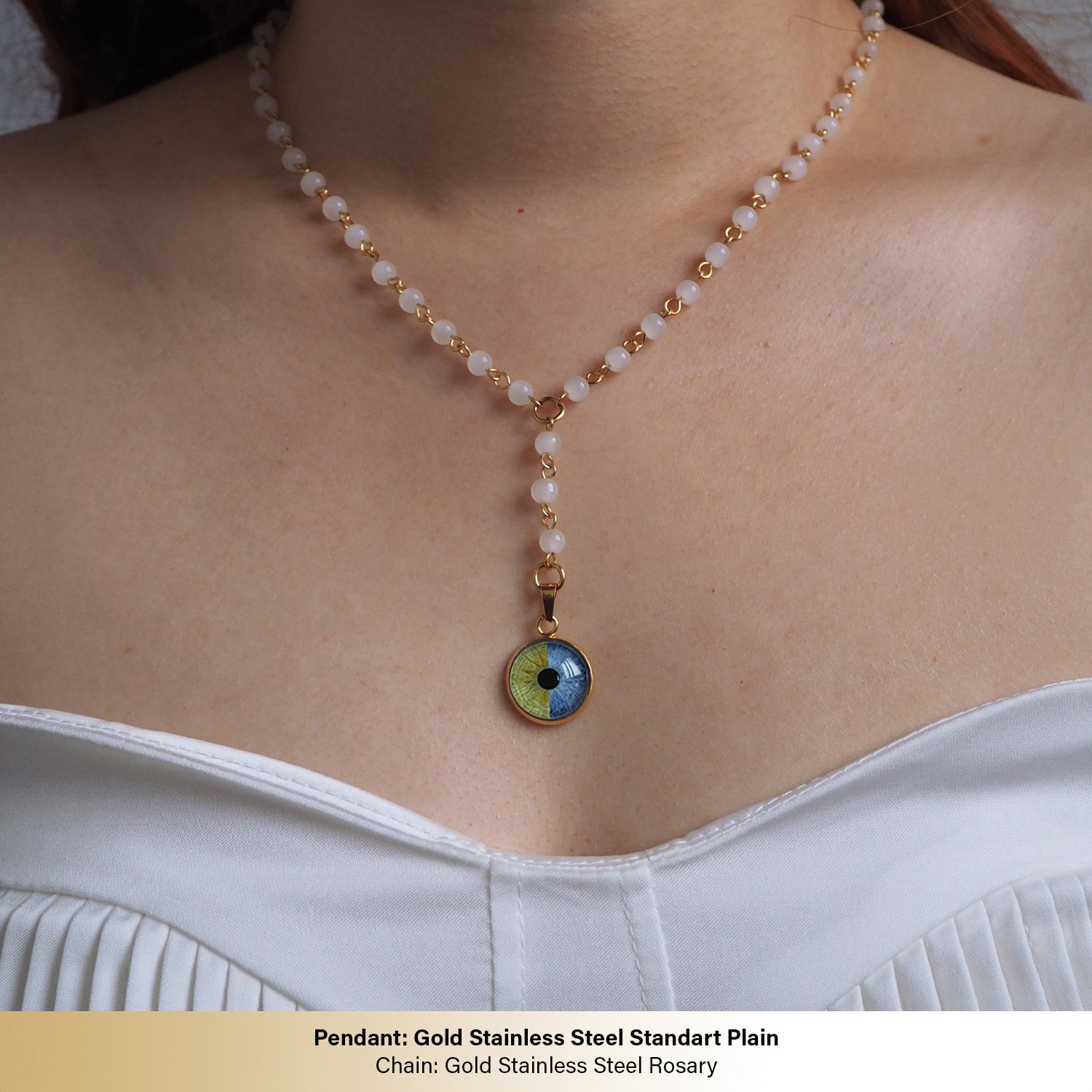 Custom Couple Eyes  Necklace