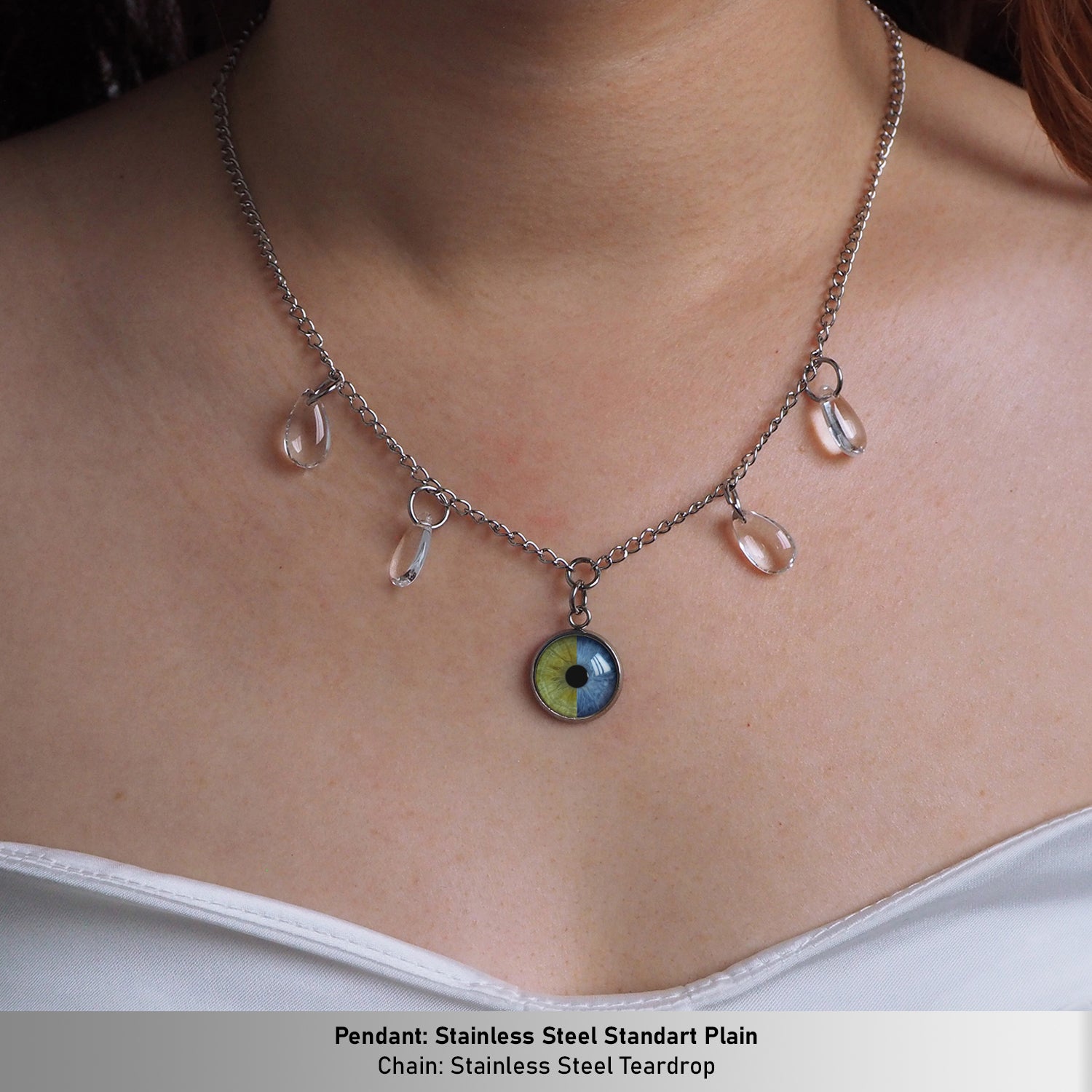 Custom Couple Eyes  Necklace