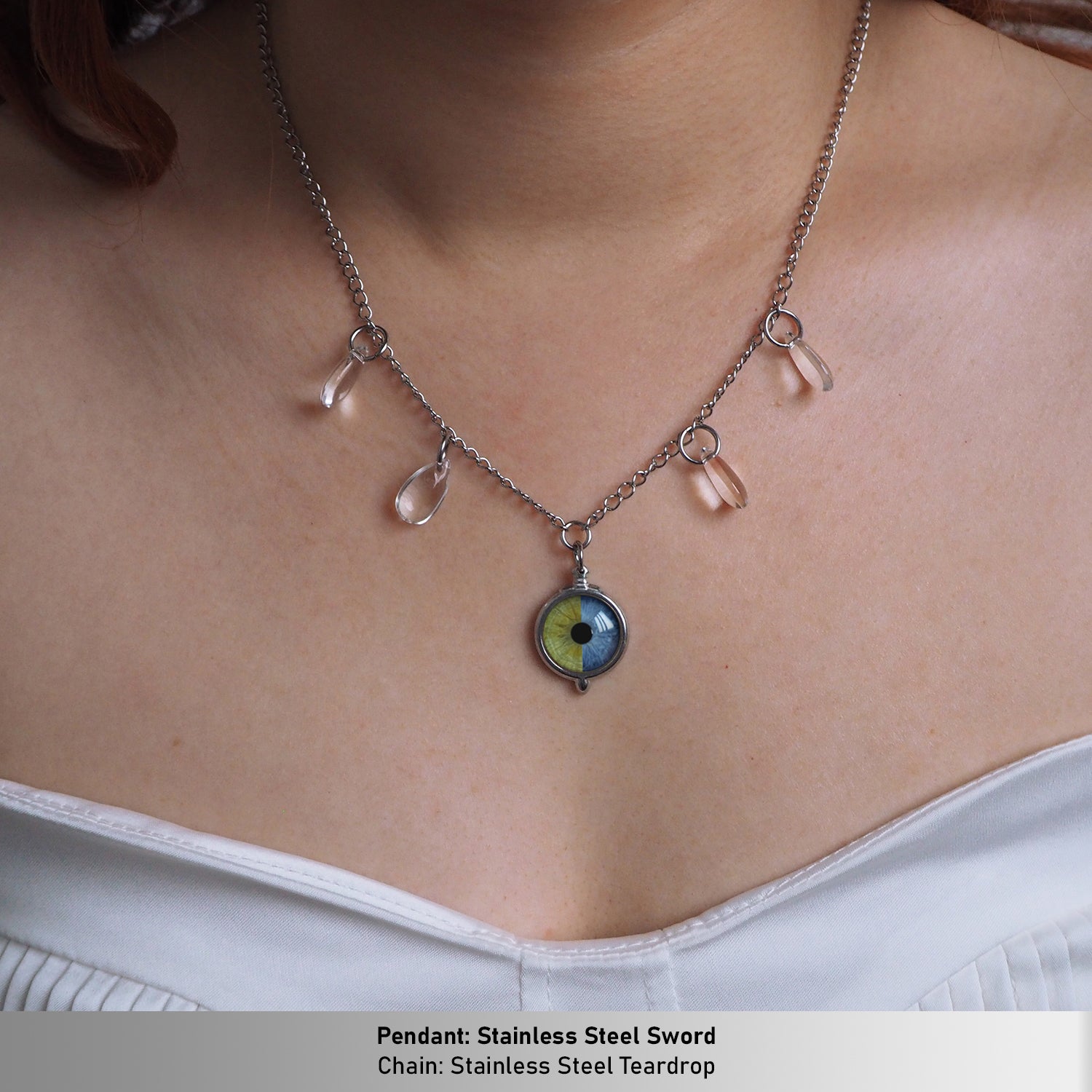 Custom Couple Eyes  Necklace