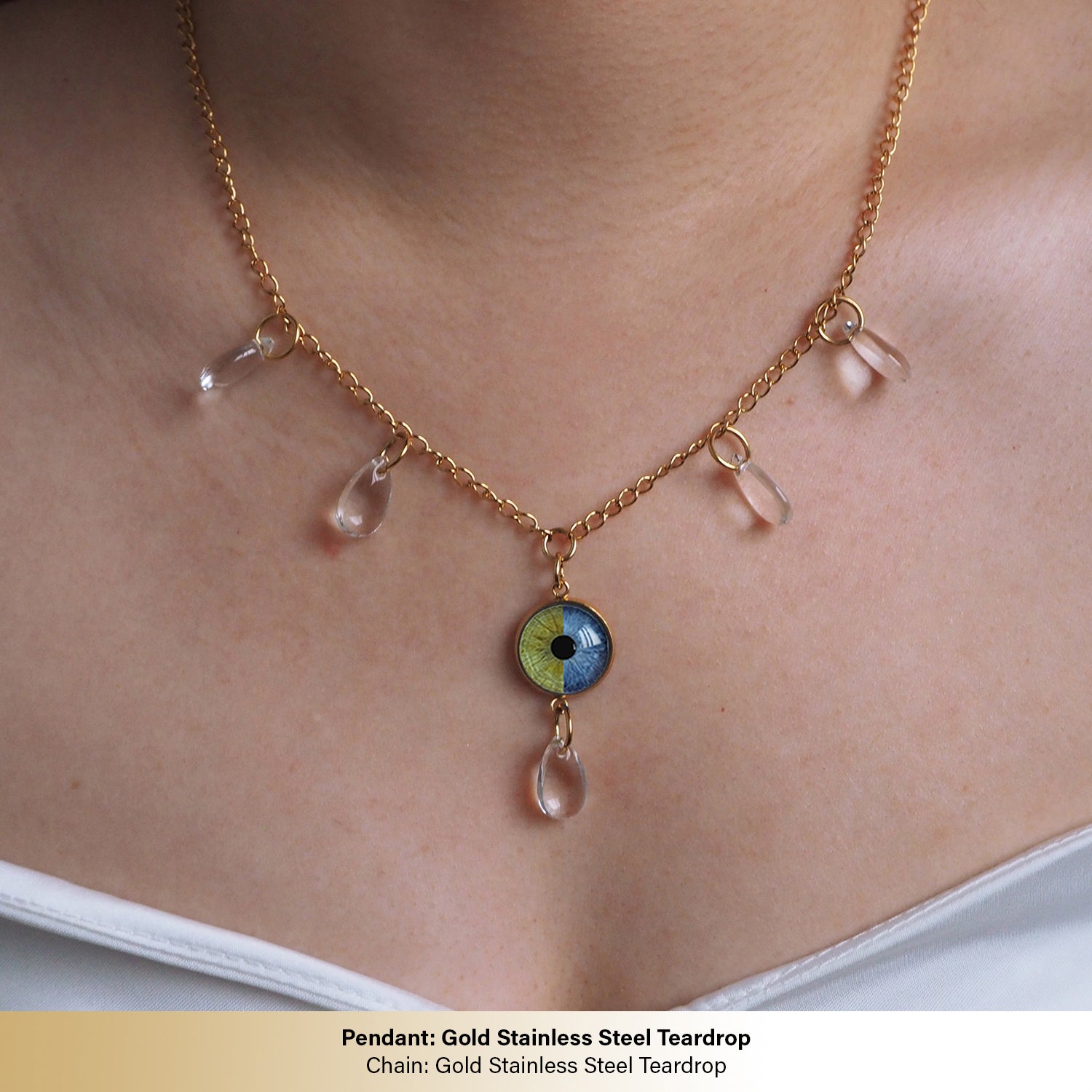 Custom Couple Eyes  Necklace