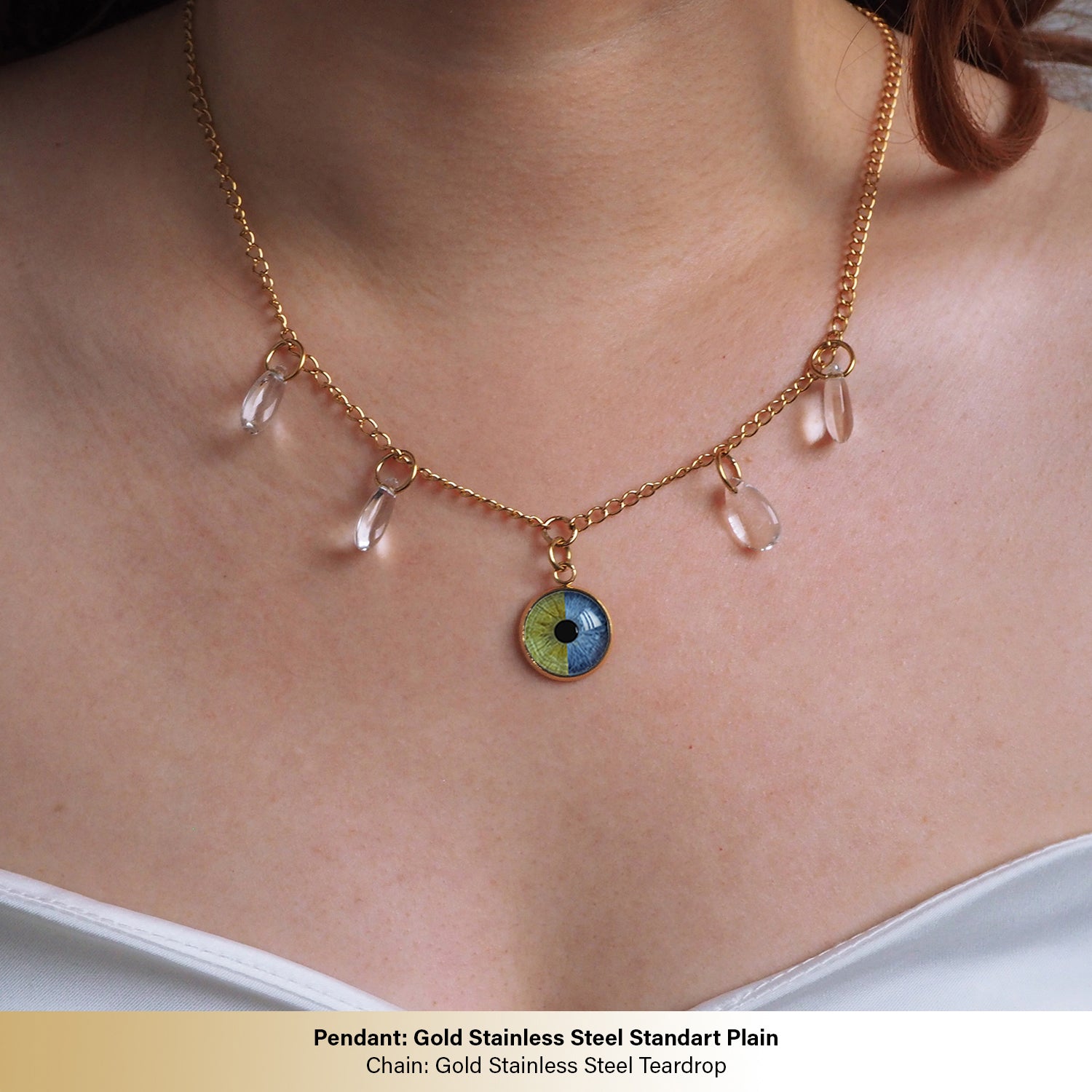 Custom Couple Eyes  Necklace