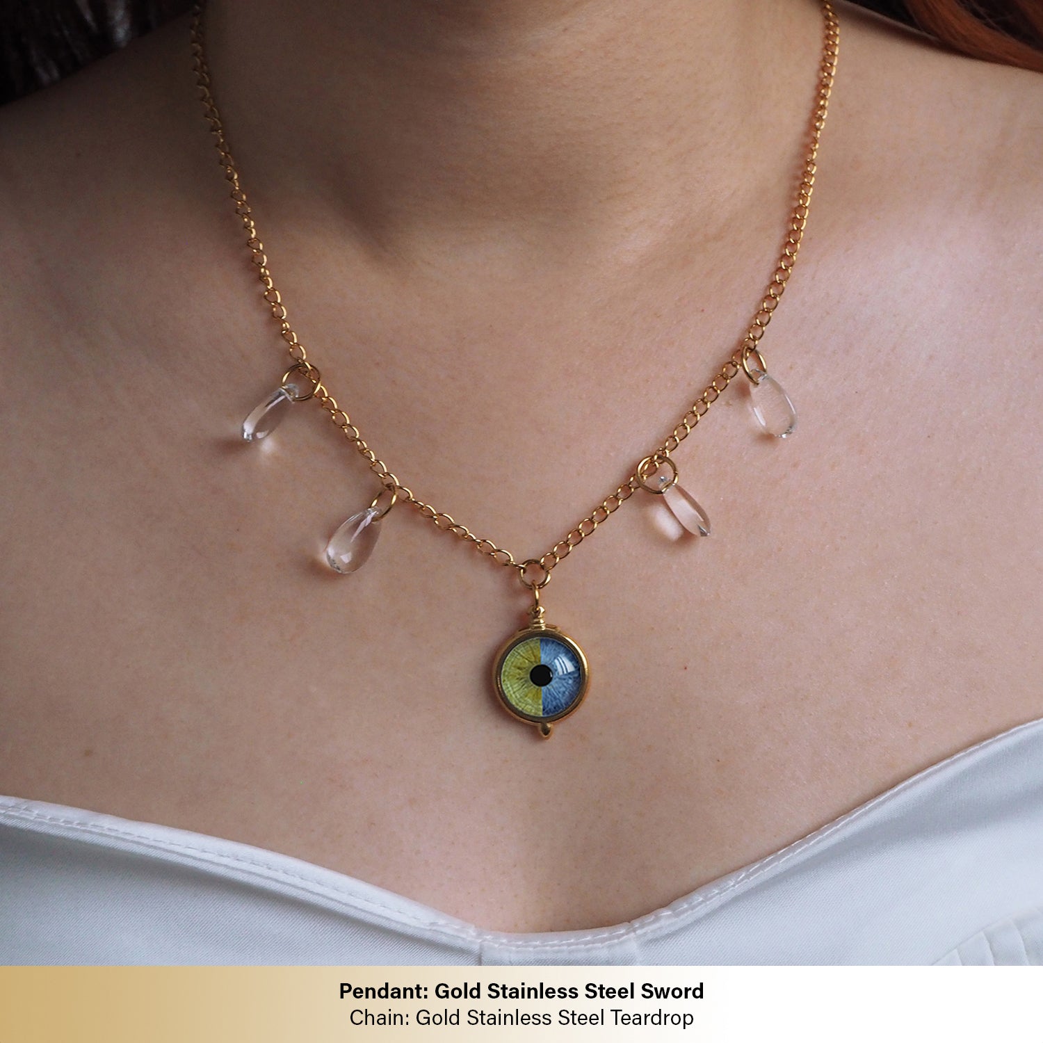 Custom Couple Eyes  Necklace