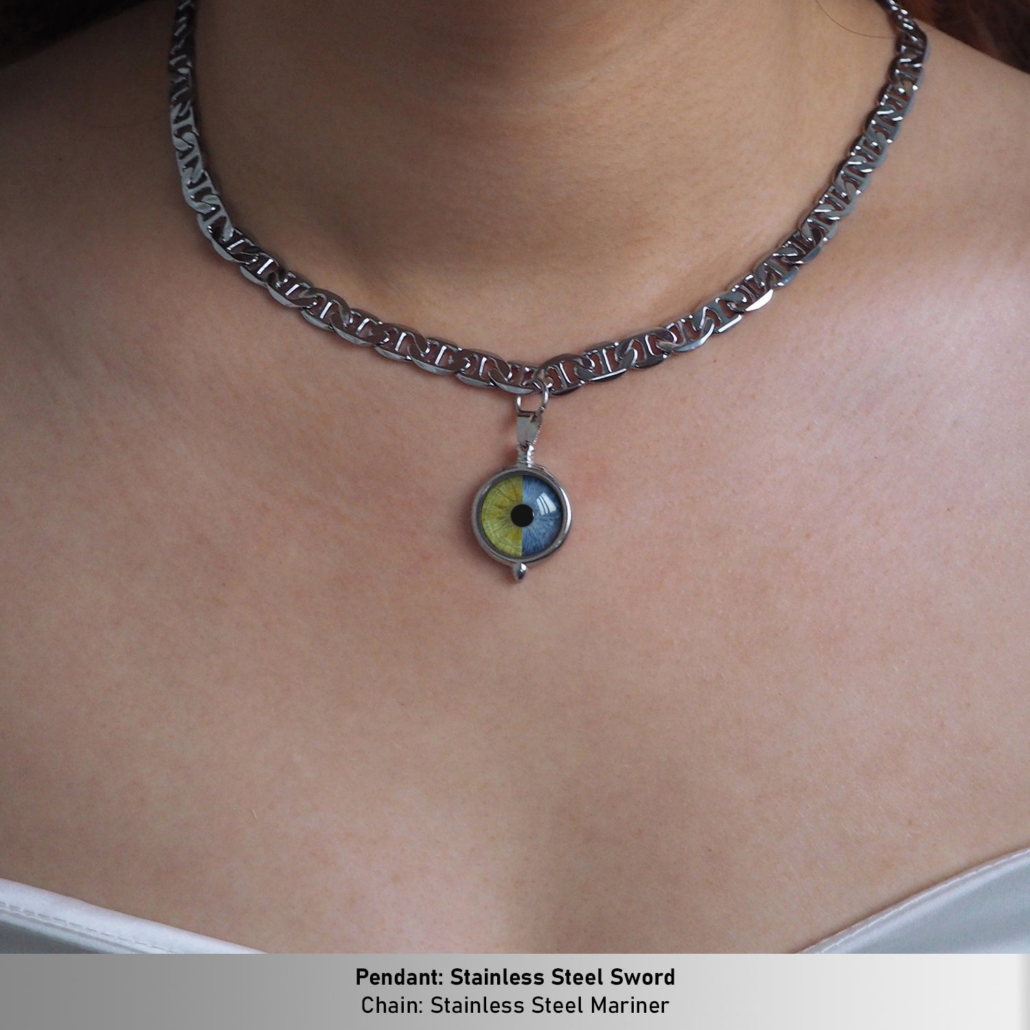 Custom Couple Eyes  Necklace