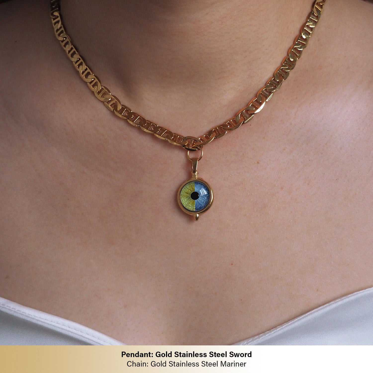 Custom Couple Eyes  Necklace