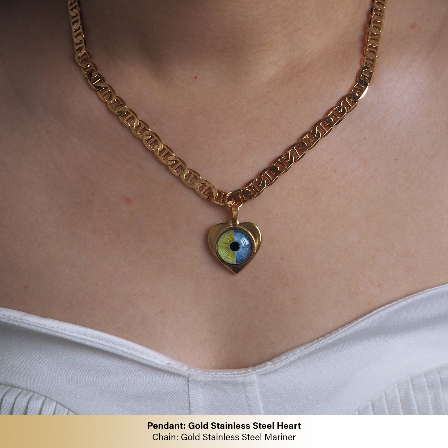 Custom Couple Eyes  Necklace