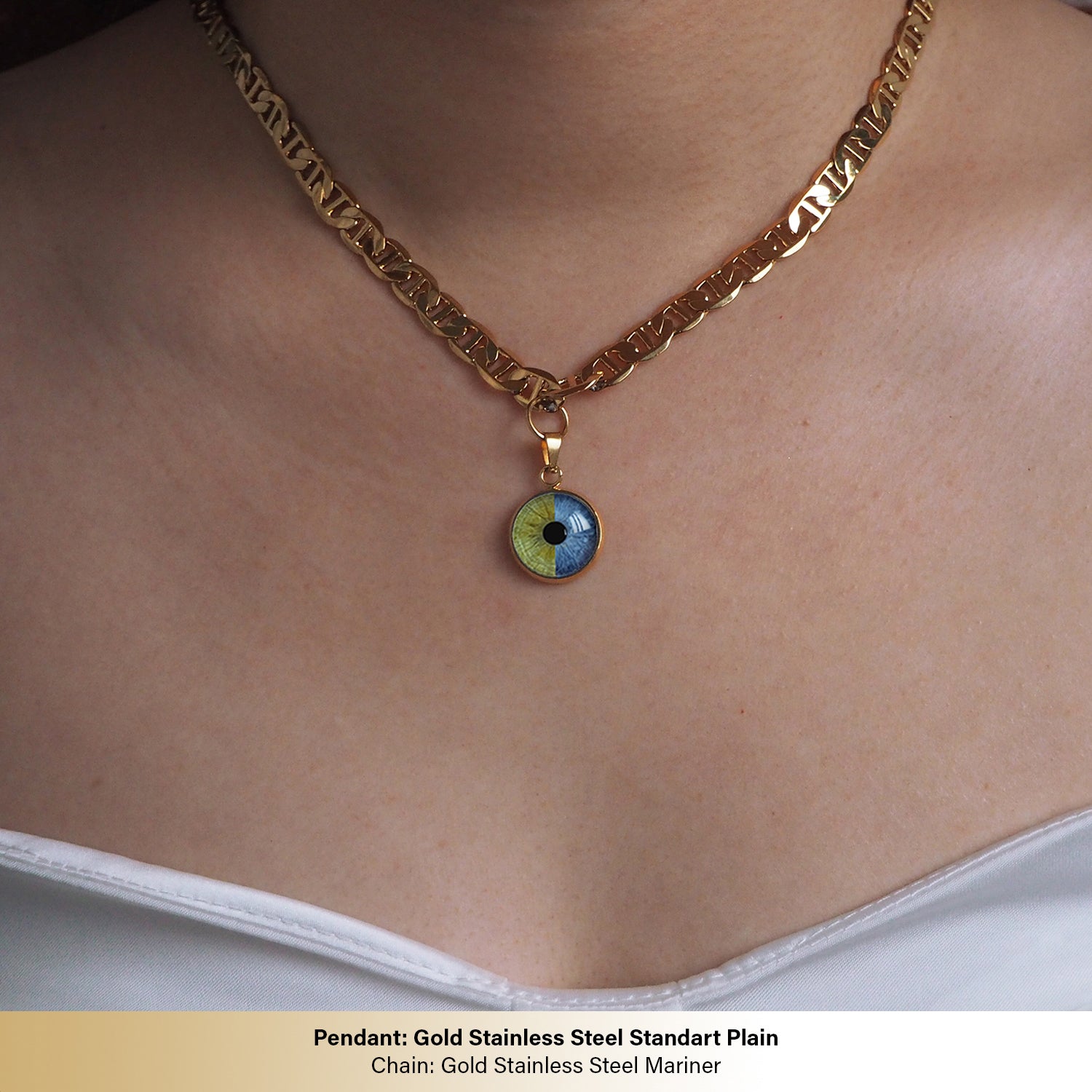 Custom Couple Eyes  Necklace