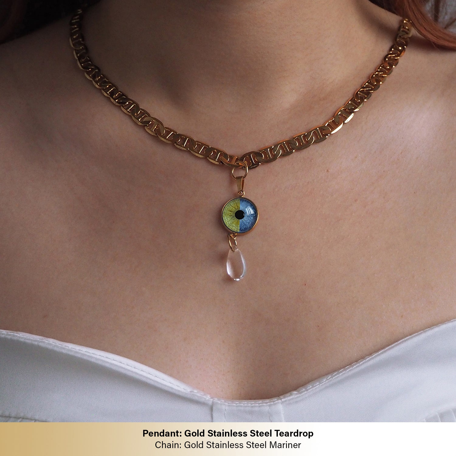 Custom Couple Eyes  Necklace