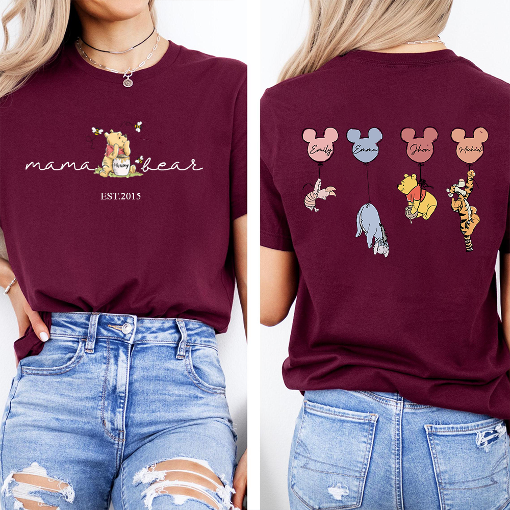 Custom Mama Bear Sweatshirt with Names Double Sided Shirt