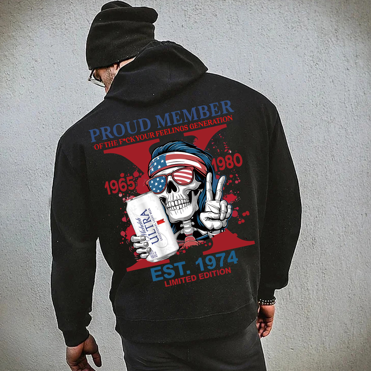 Customized Skeleton Drink Lover Hoodie