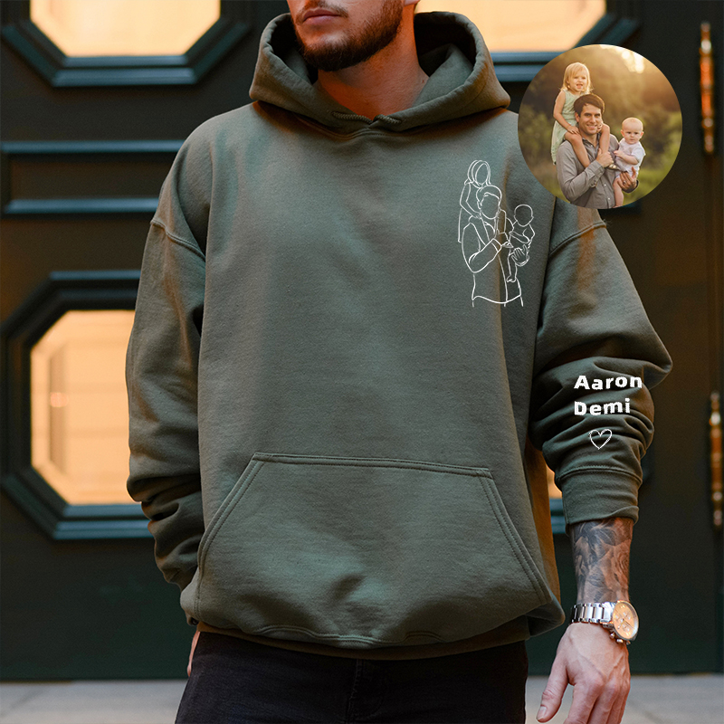 CUSTOM LINE DRAWING HOODIE💕CREWNECK