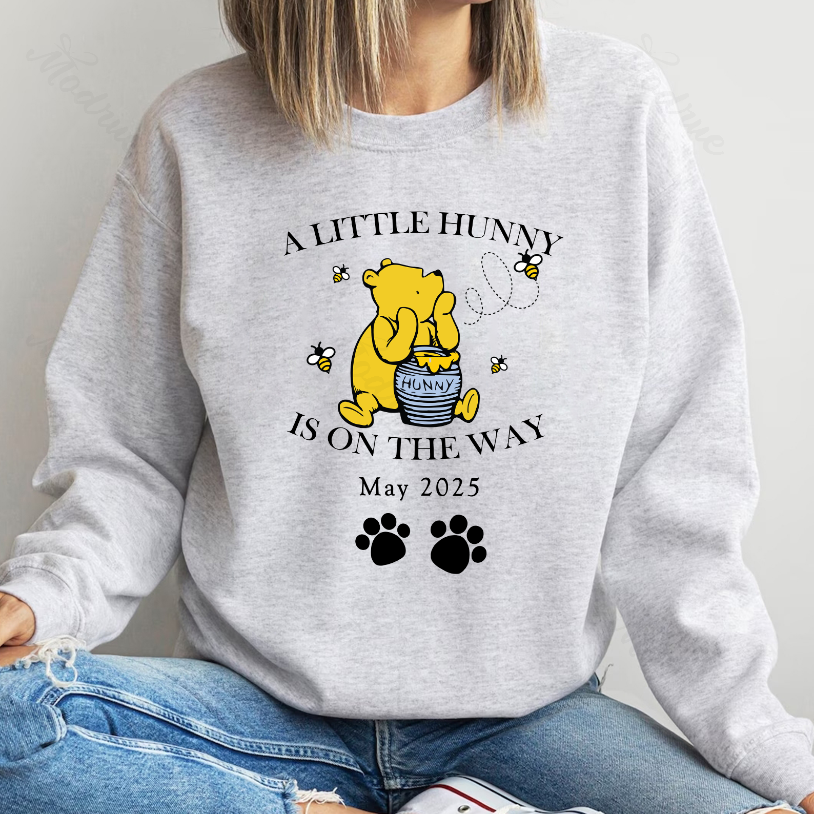 A little Hunny Is On The Way Custom Pregnancy Announcement Shirt