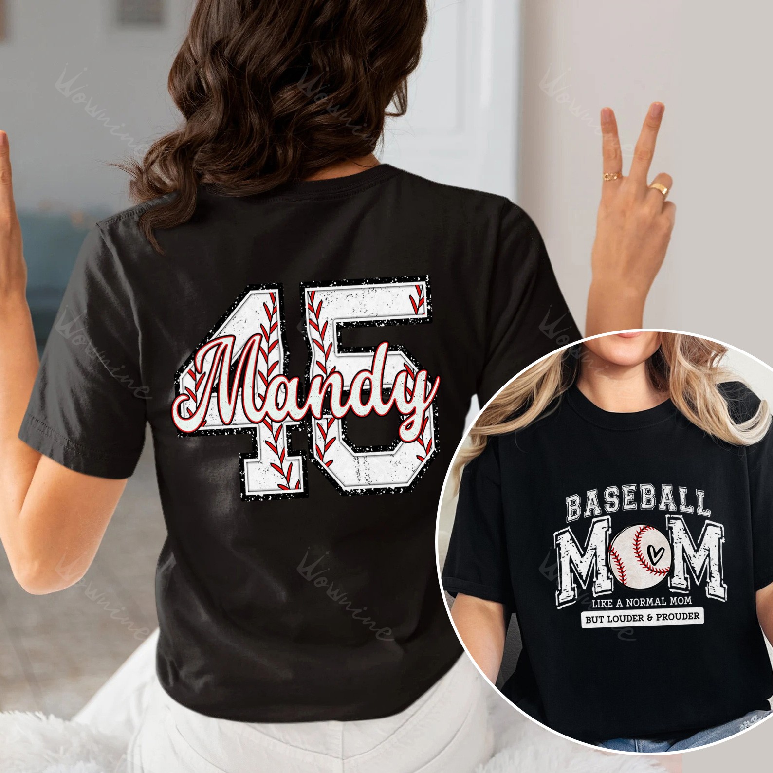 Custom Big MAMA With Baseball Number Sweatshirt