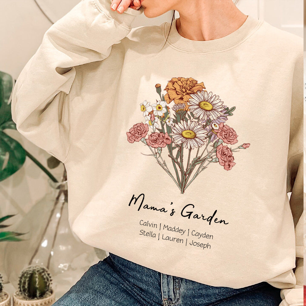[Copy]Birth Flower Family Bouquet Custom Hoodie/Crewneck/T-shirt (AI Processed)