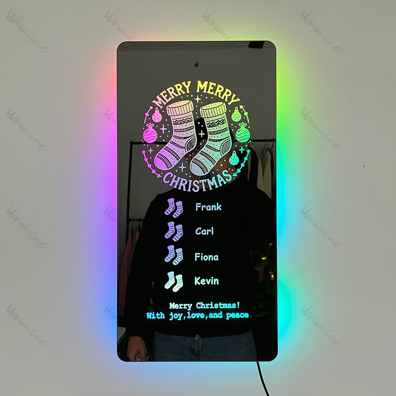 Custom Christmas Family Names Mirror