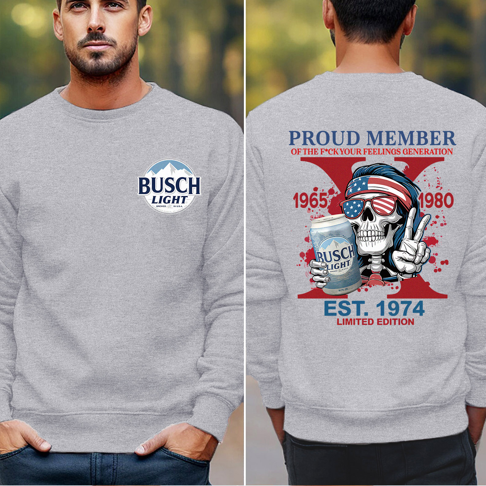 Customized Skeleton Drink Lover Crewneck