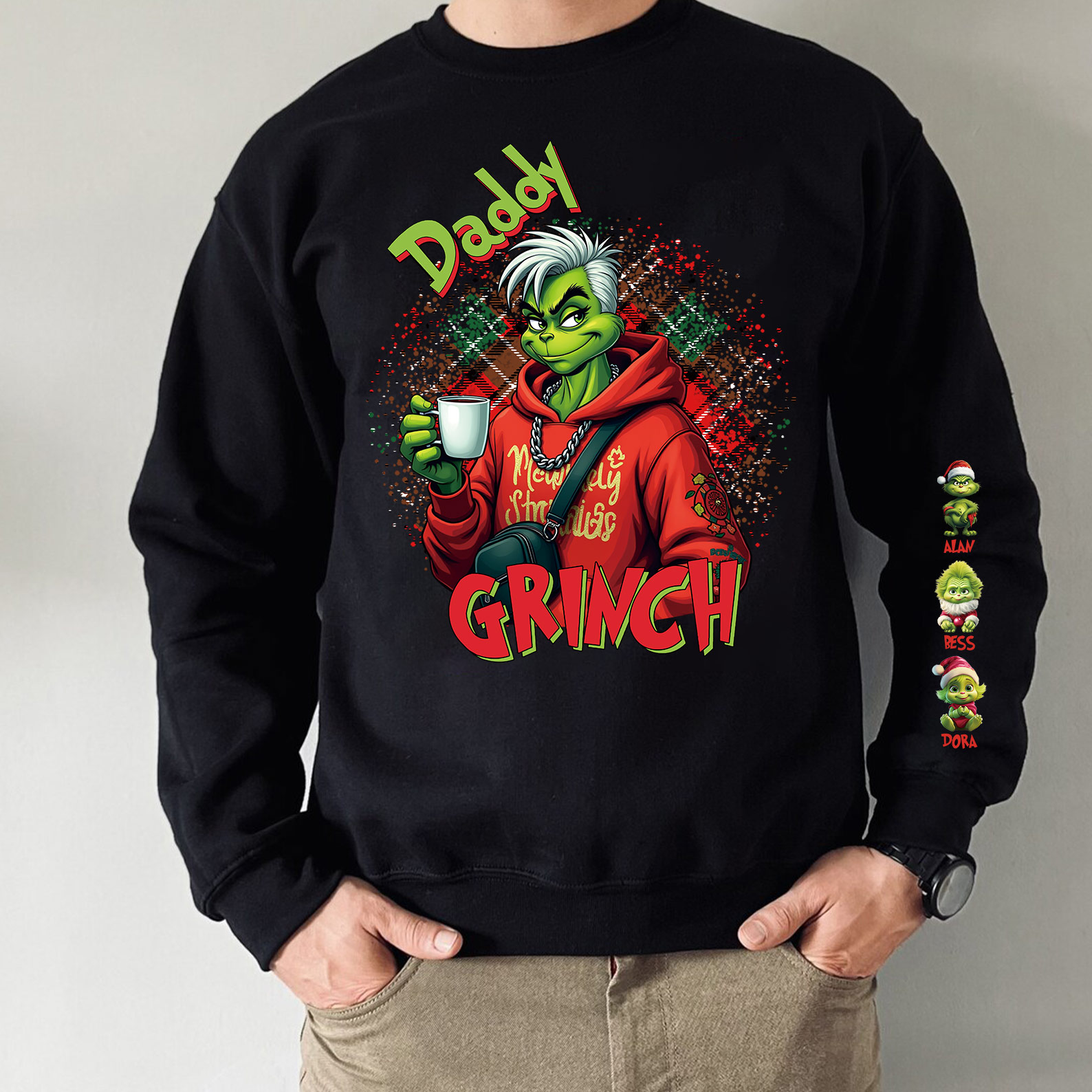 Custom Christmas Mama Daddy With Kids Name Sweatshirt Christmas Day Gift