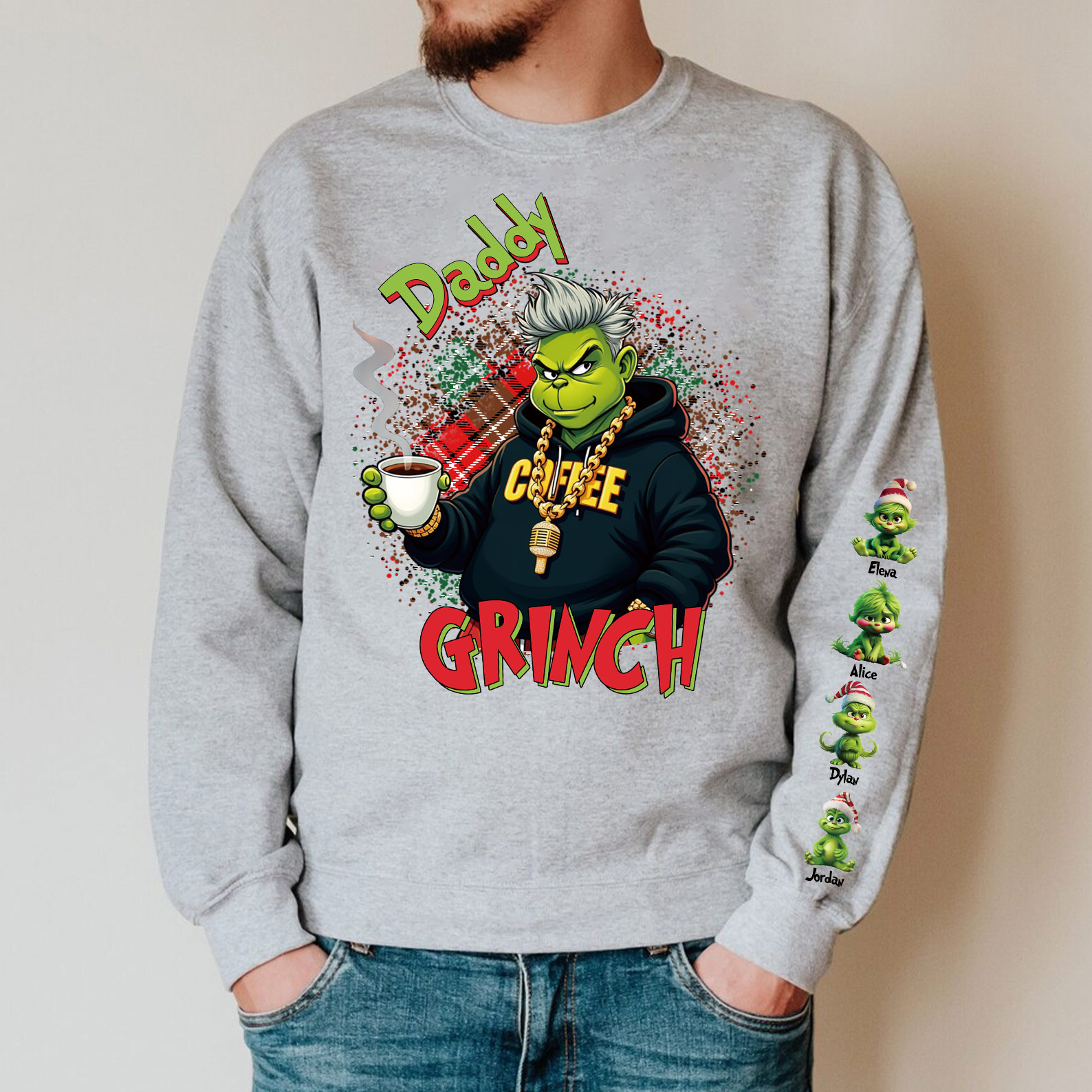 Custom Christmas Mama Daddy With Kids Name Sweatshirt Christmas Day Gift