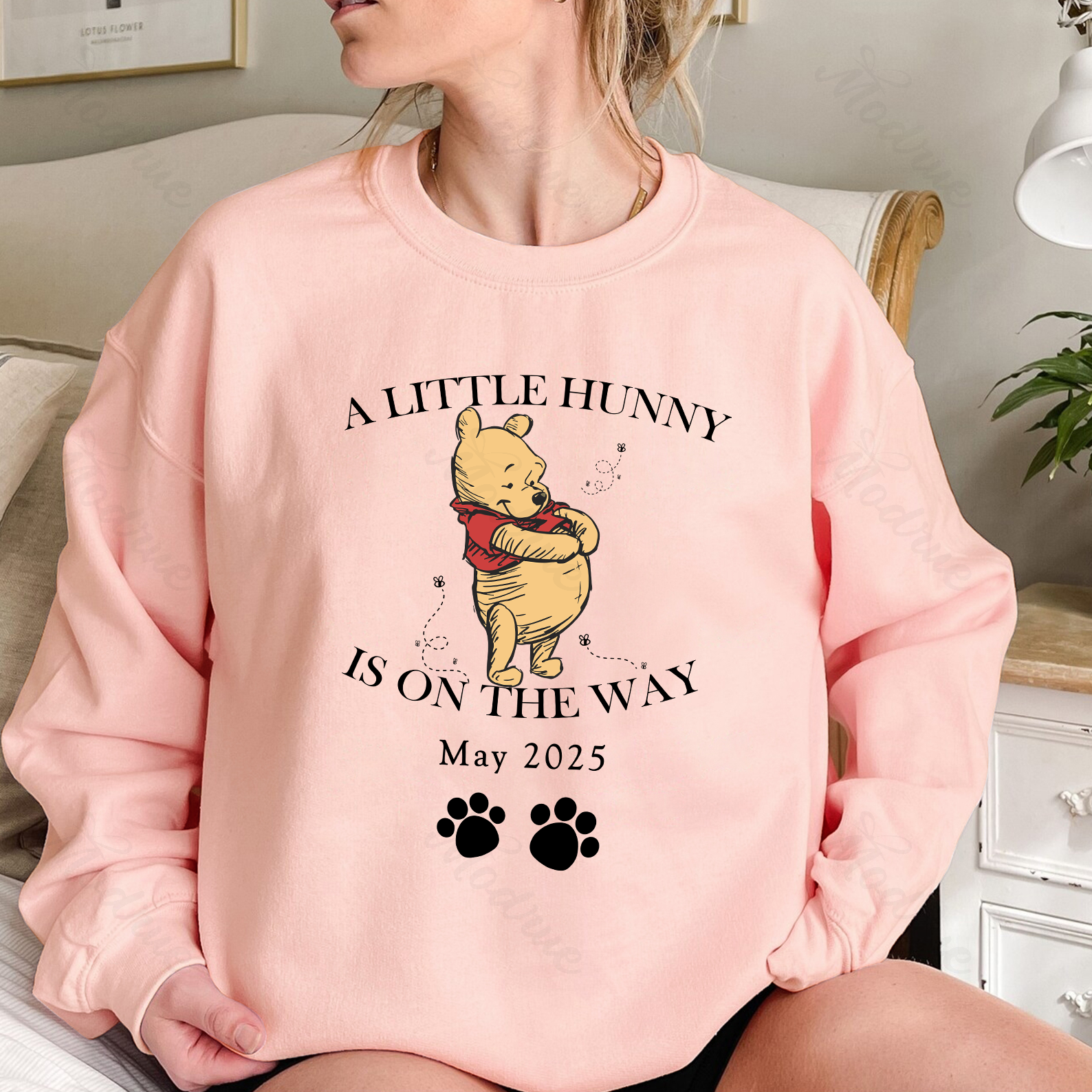 A little Hunny Is On The Way Custom Pregnancy Announcement Shirt