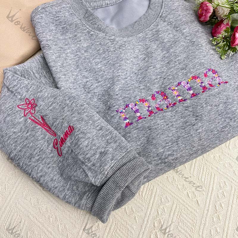 Floral Mama Embroidered Sweatshirt