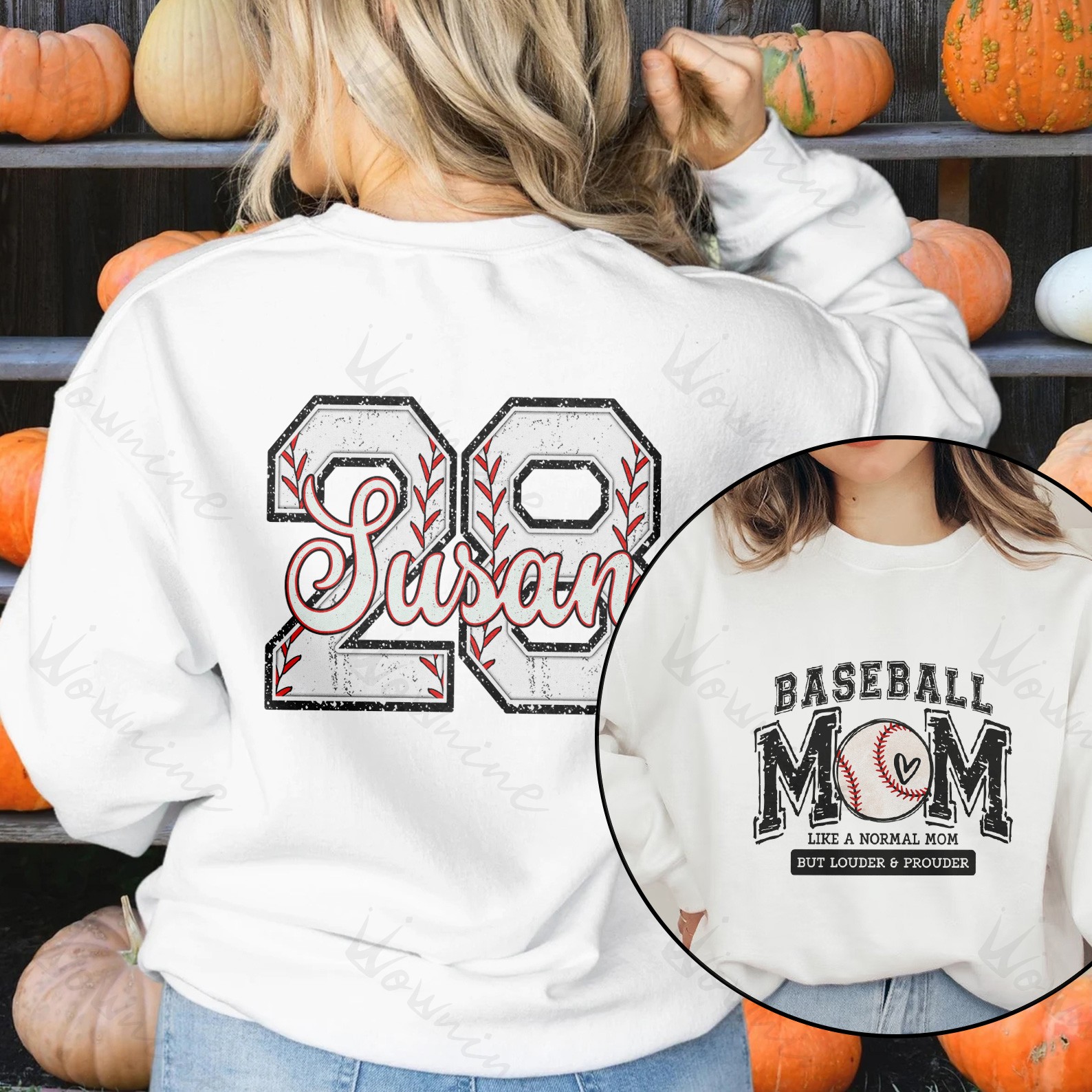 Custom Big MAMA With Baseball Number Sweatshirt