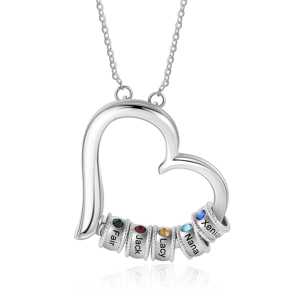 Custom Family Heart Pendant Necklace