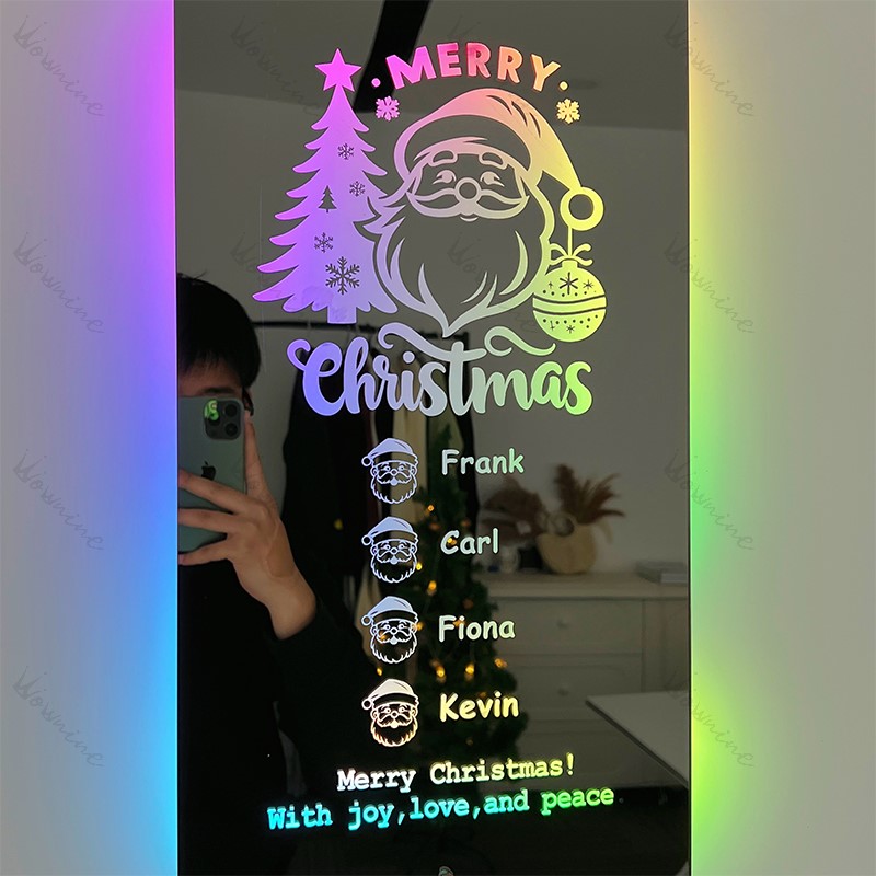 Custom Christmas Family Names Mirror