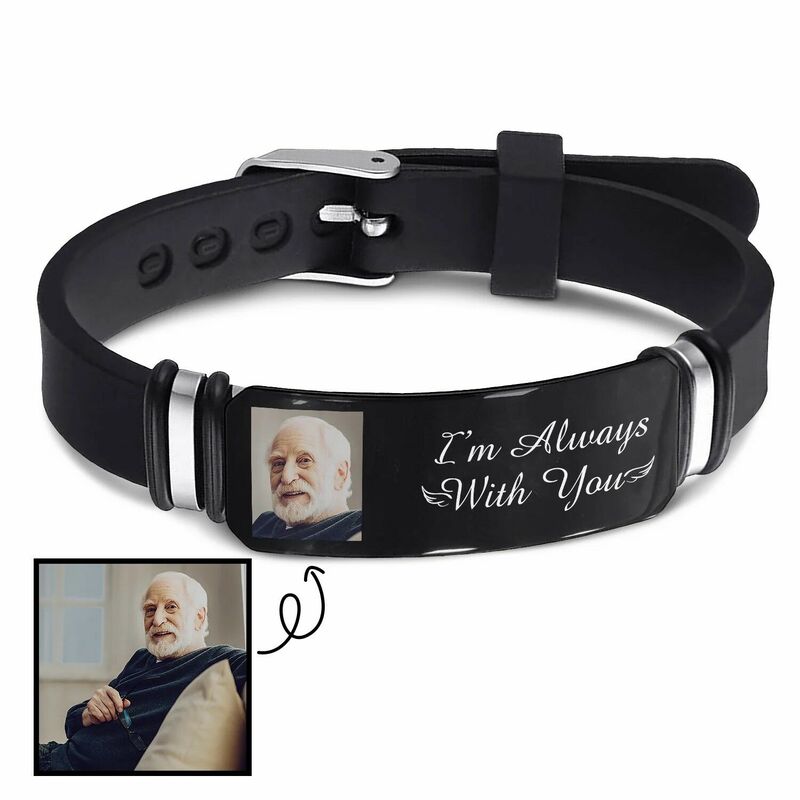 Personalized Men's Photo Bracelet Memorial Gift for Dad