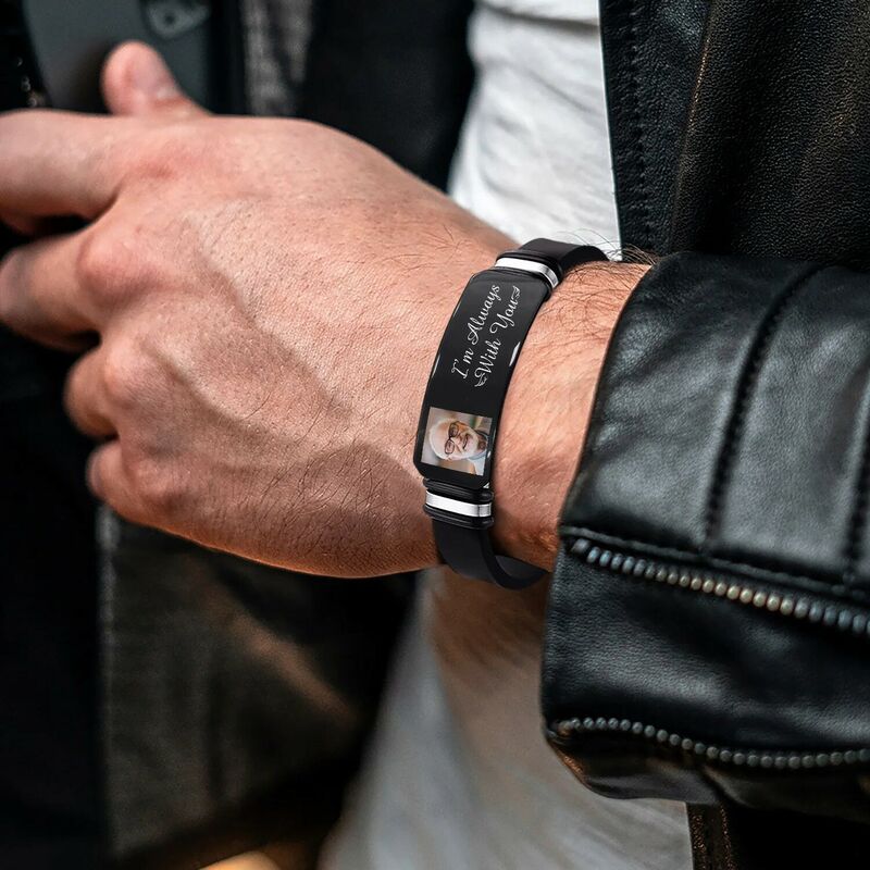 Personalized Men's Photo Bracelet Memorial Gift for Dad