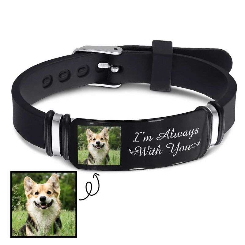 Personalized Men's Photo Bracelet Memorial Gift for Dad