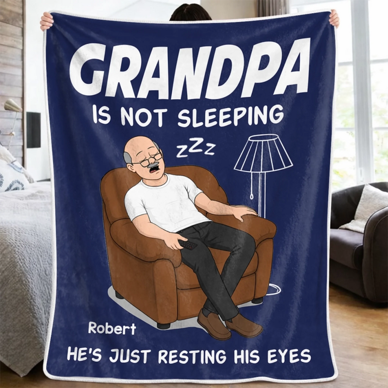 [Live Preview] Custom Dad’s Favorite Hobby Is Napping Blanket