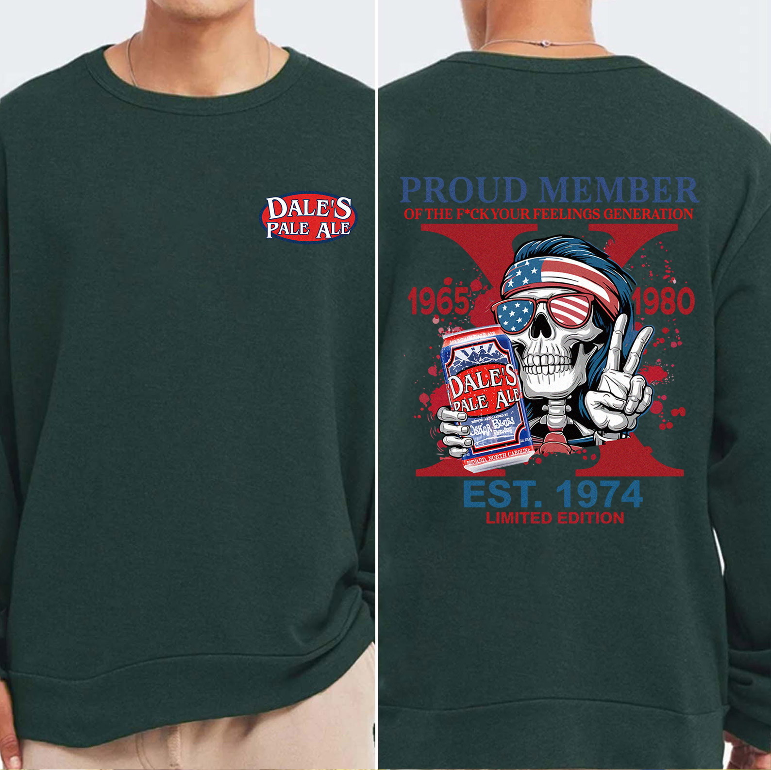 Customized Skeleton Drink Lover Crewneck