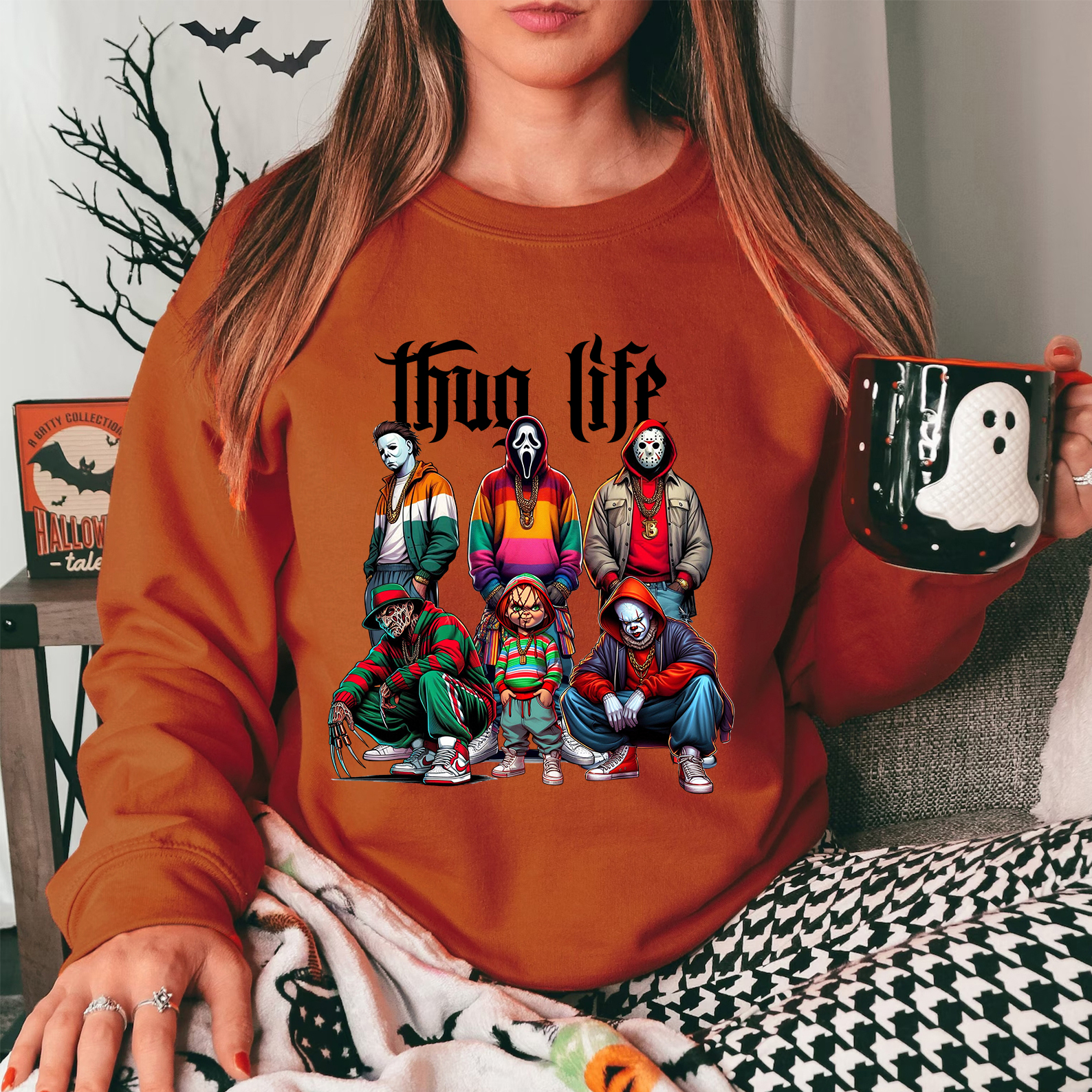 Halloween Customized Thug Life Horror Character Sweatshirt