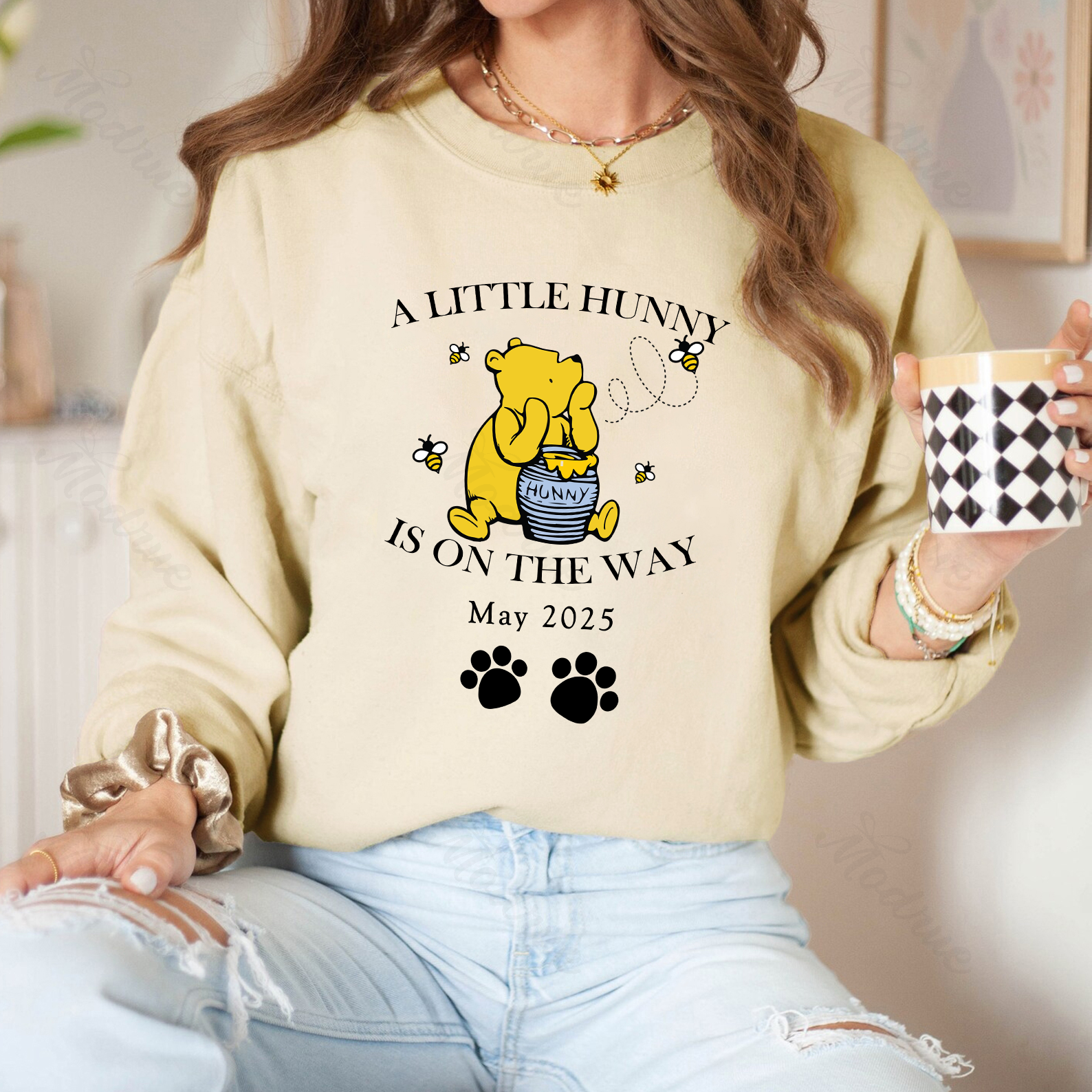 A little Hunny Is On The Way Custom Pregnancy Announcement Shirt