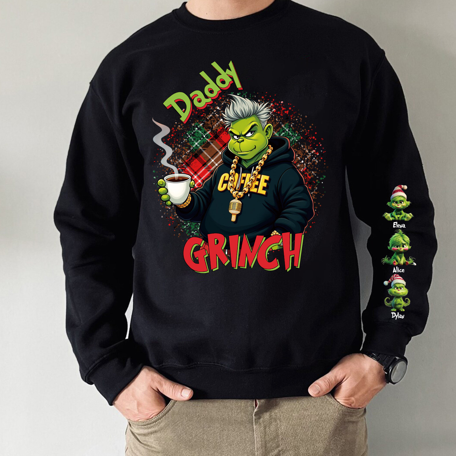 Custom Christmas Mama Daddy With Kids Name Sweatshirt Christmas Day Gift