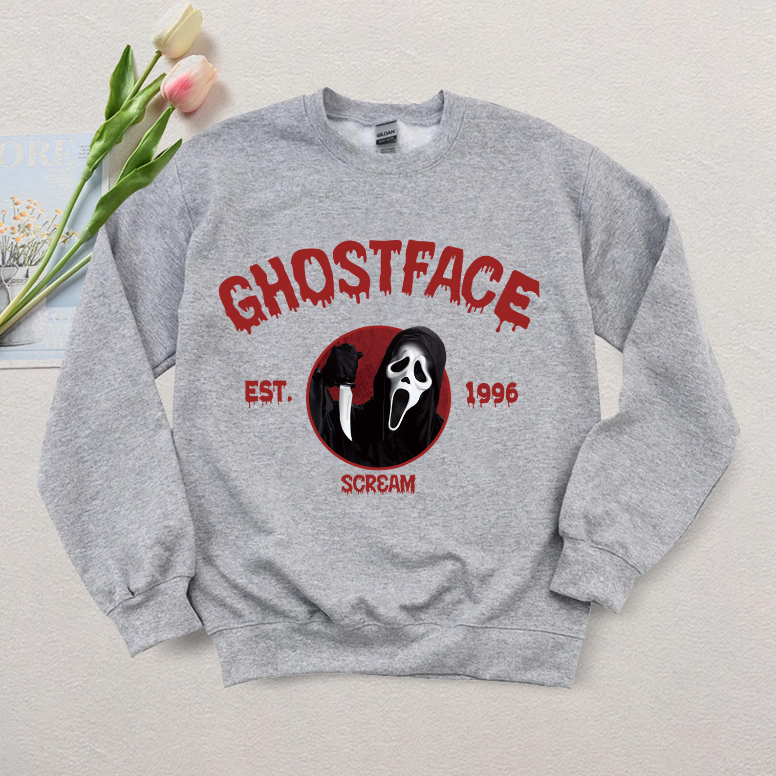 Vintage Halloween Characters Sweatshirt,Horror Movie Ghostface Shirt