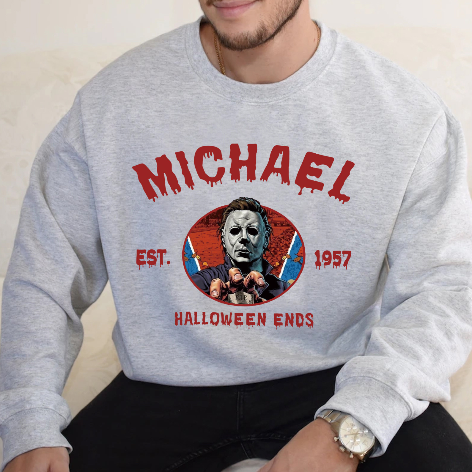 Vintage Halloween Characters Sweatshirt,Horror Movie Michael Shirt