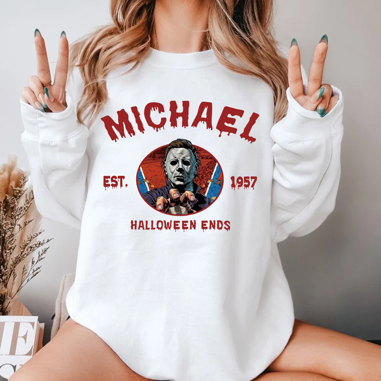 Vintage Halloween Characters Sweatshirt,Horror Movie Michael Shirt