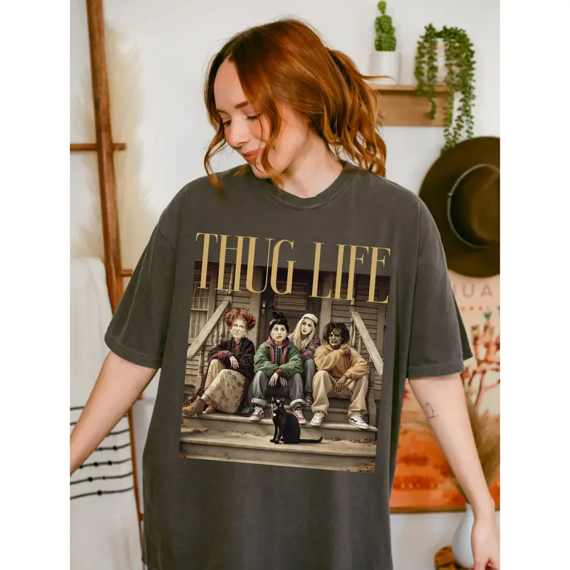 Thug Life H0cus P0cus Halloween Vintage T-Shirt Sweatshirt Hoddie