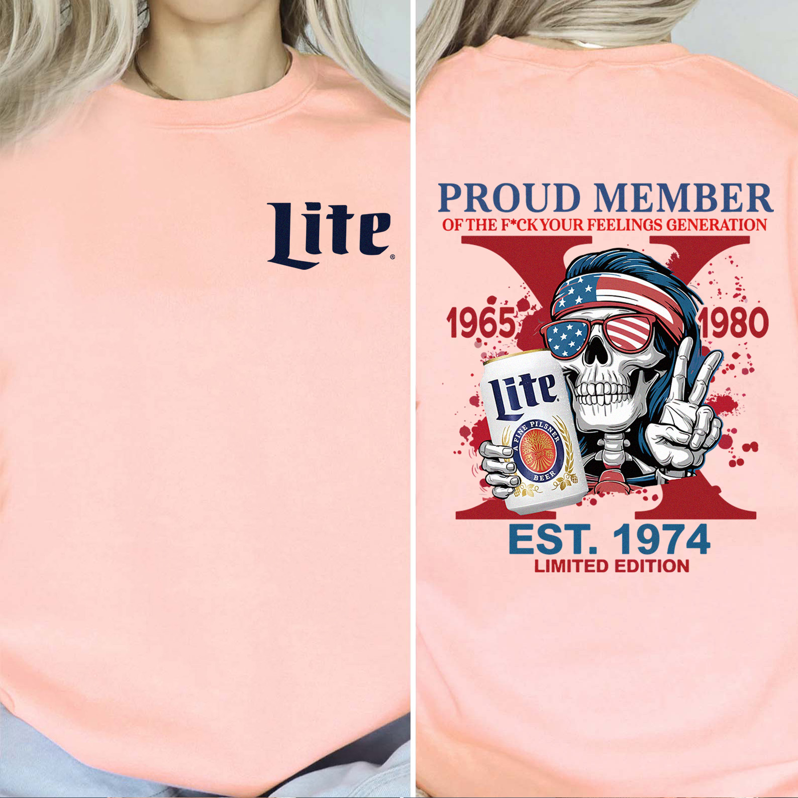 Customized Skeleton Drink Lover Crewneck