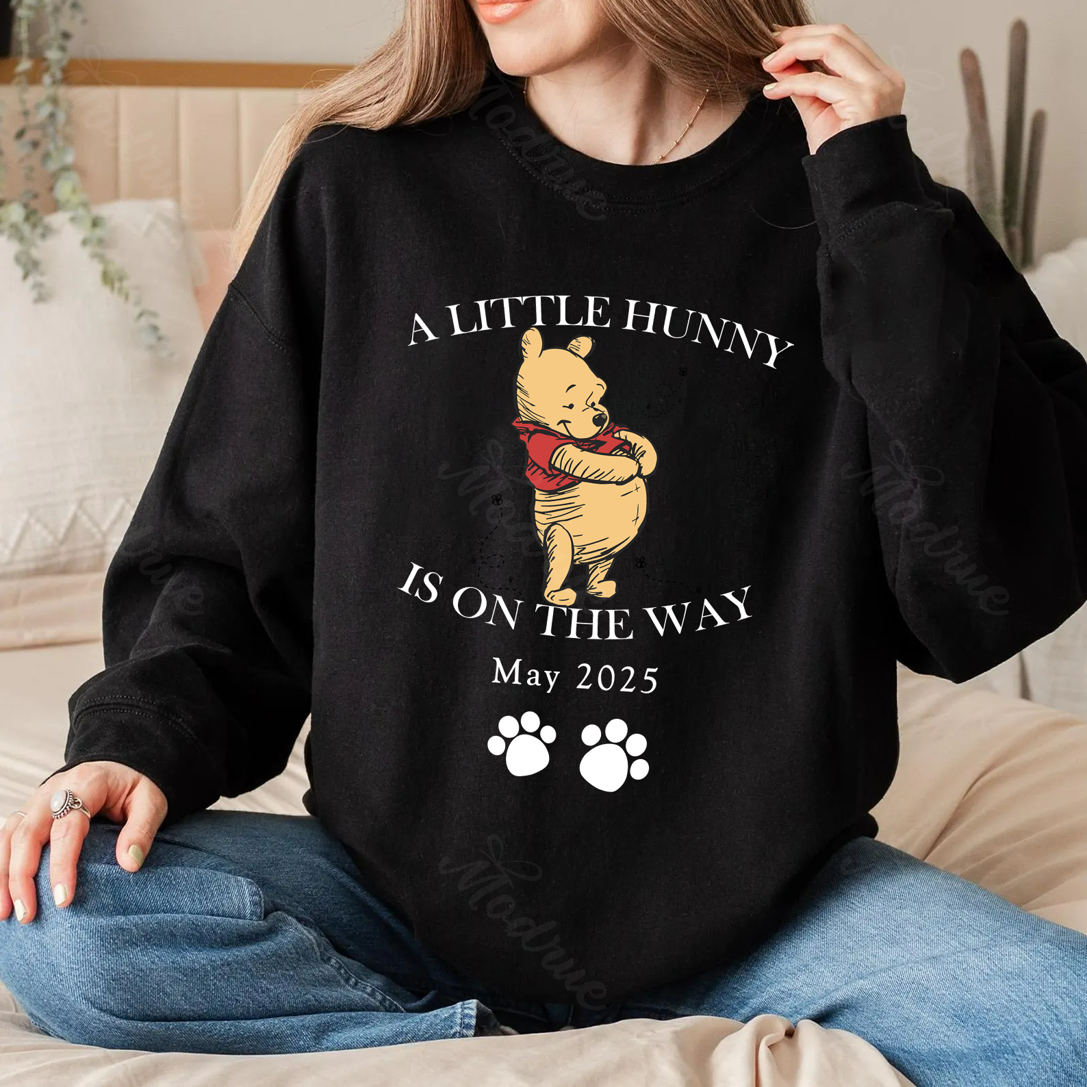 A little Hunny Is On The Way Custom Pregnancy Announcement Shirt