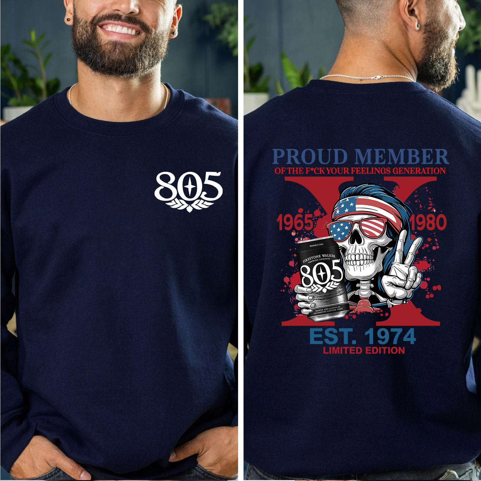 Customized Skeleton Drink Lover Crewneck
