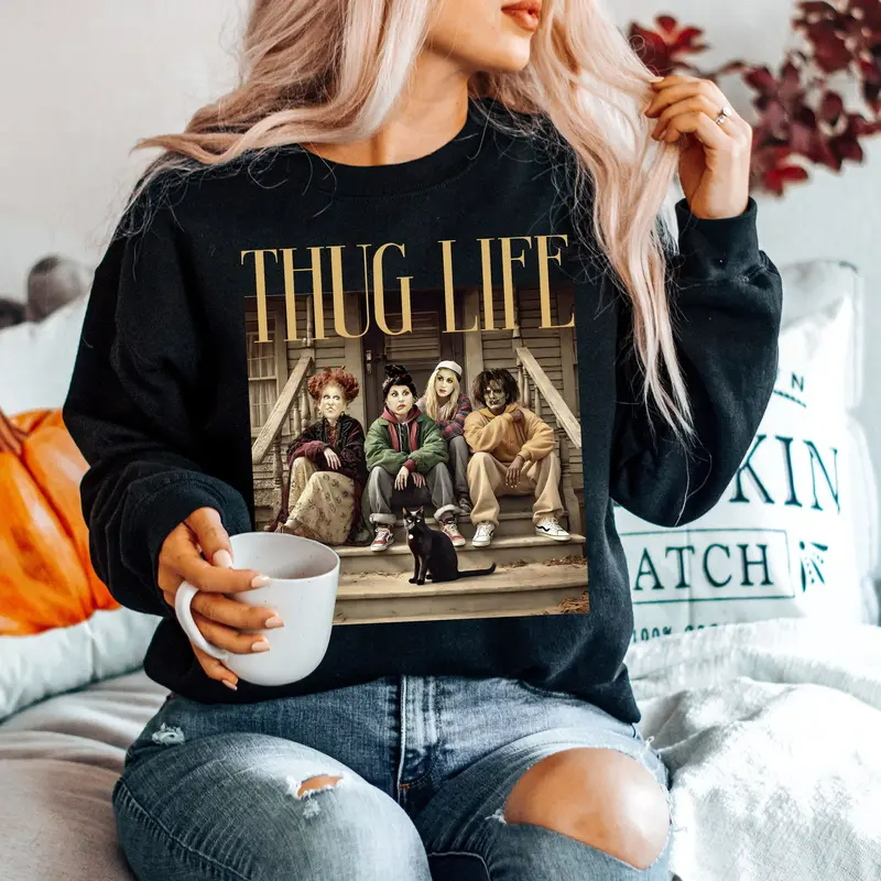 Thug Life H0cus P0cus Halloween Vintage T-Shirt Sweatshirt Hoddie