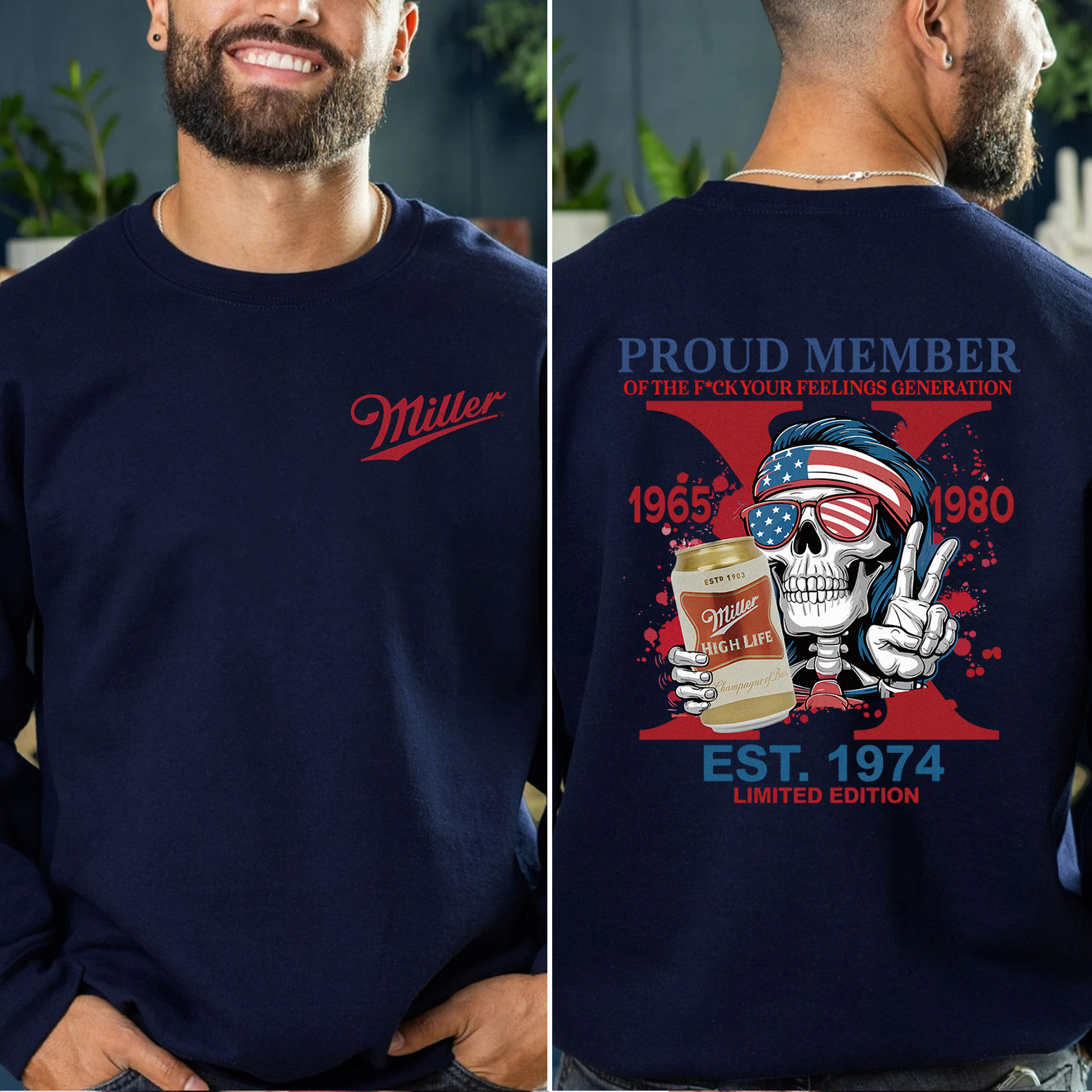 Customized Skeleton Drink Lover Crewneck