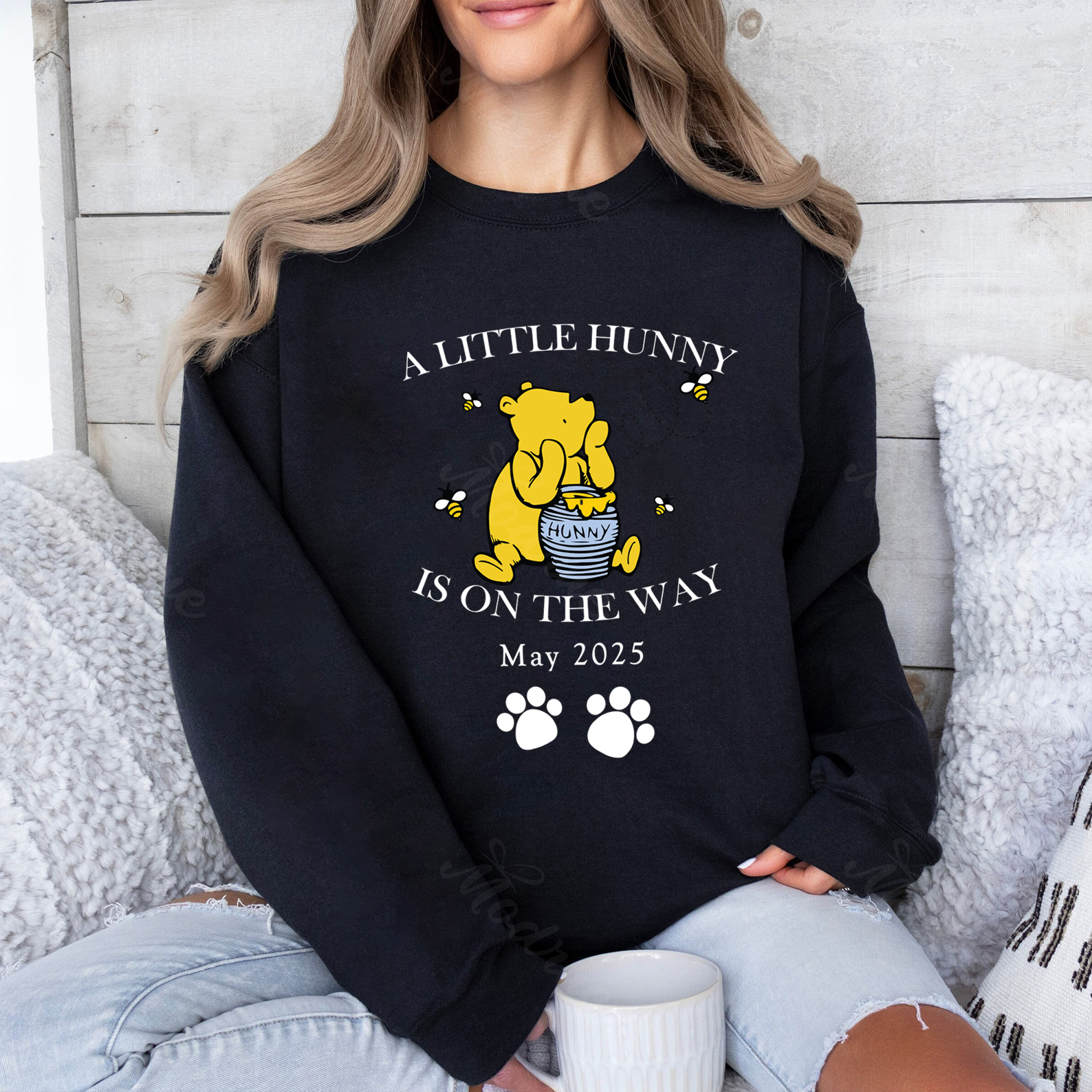 A little Hunny Is On The Way Custom Pregnancy Announcement Shirt