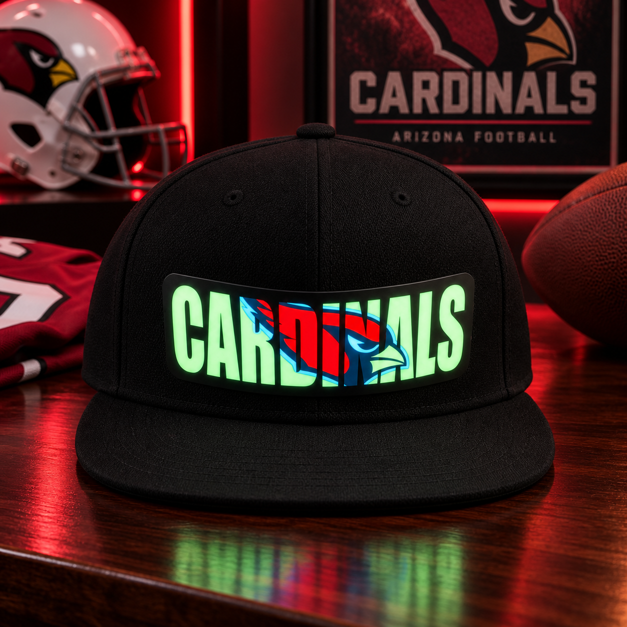 Football Fan LED Light-Up Snapback Cap