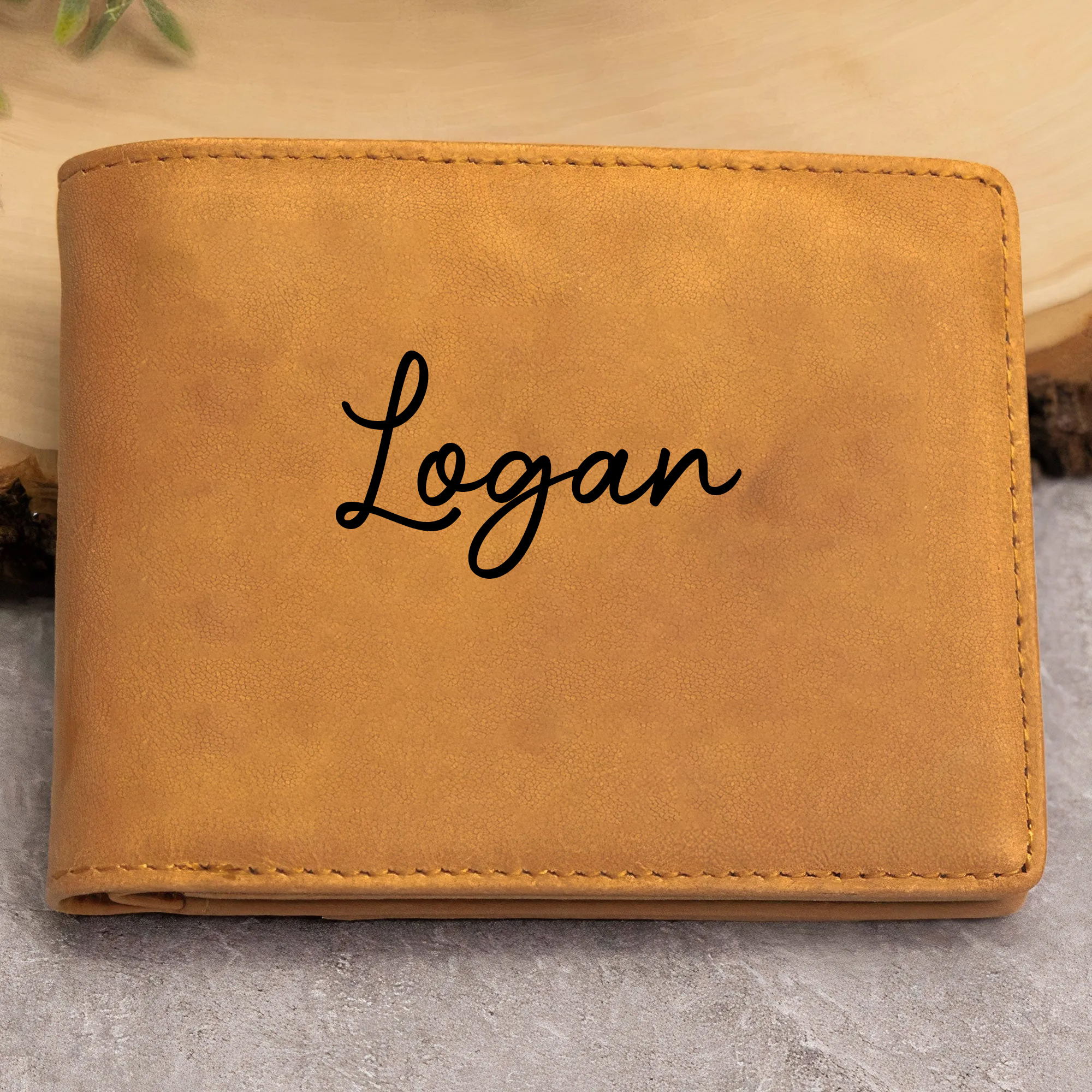 Custom Kids' Names - Personalized Leather Wallet