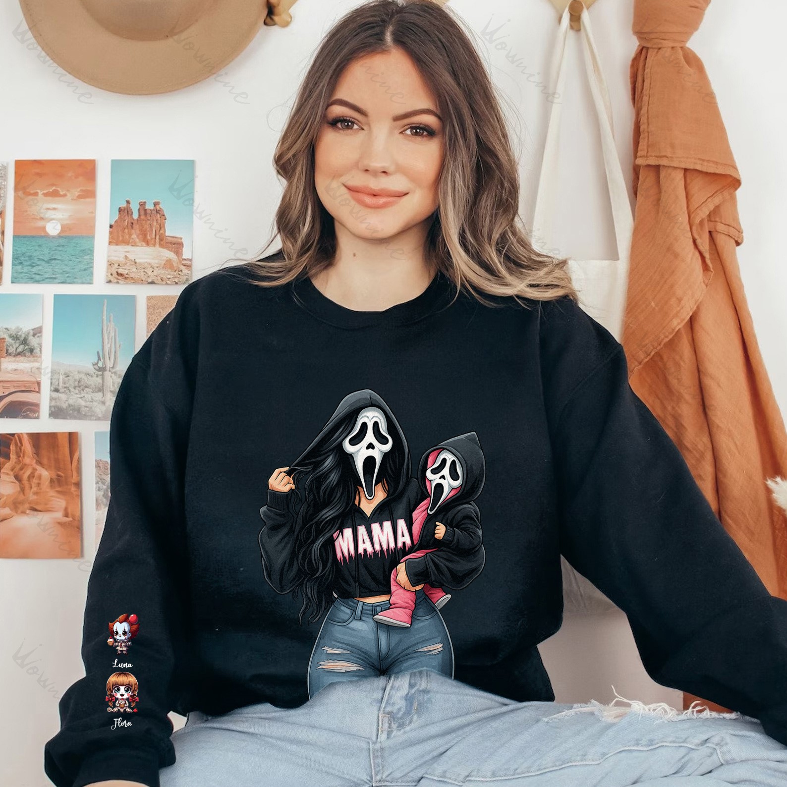Spooky Mama and Mini Ghost Halloween Sweatshirt